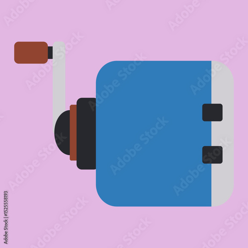 Vintage Hand Crank Pencil Sharpener Illustration Retro Design Element