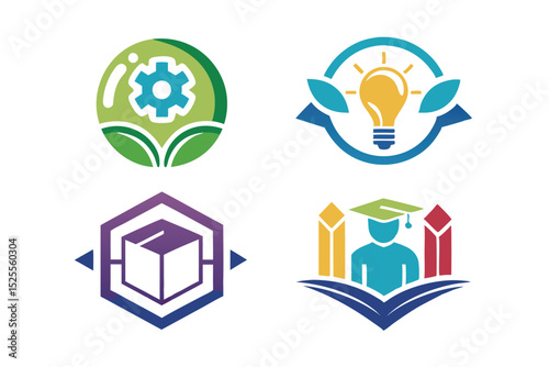 Innovative Education & Green Technology Logos  Creative Designs for Schools, Colleges, and Sustainability Initiatives