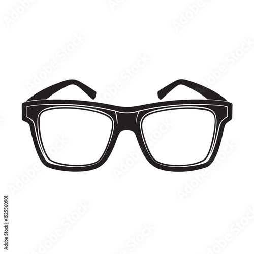 silhouette of glasses on the white background