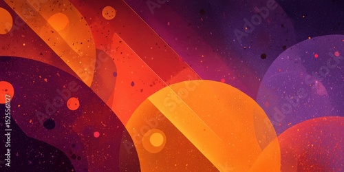 Abstract composition with overlapping translucent circles, radiating vibrant colors and energy, creating a bold and artistic visual appeal.