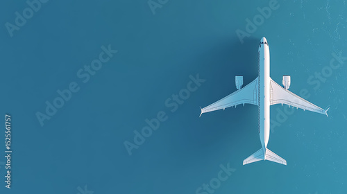 The appearance of the plane isolated on blue background