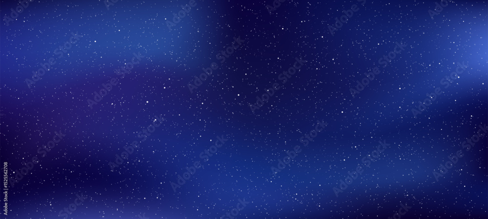 Obraz premium Starfield with cosmic blue gradient. Night sky and galaxy background. Celestial wonder for astronomy and science themes. Vector graphics.