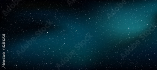 Dark blue night sky with many white stars and light. Abstract realistic galaxy. Cosmos vector background for astronomy. Vector graphics.