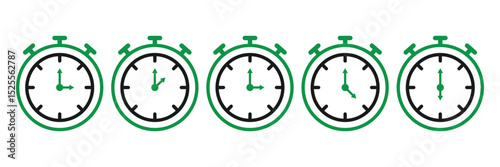 Stopwatch icon. Time and clock icons set, stopwatch, timer symbol. Countdown timer symbol icon set. time management symbol. Vector illustration