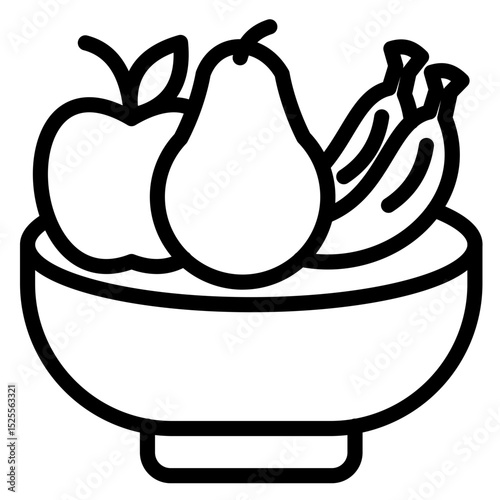 Fruit Bowl Vector Style Icon