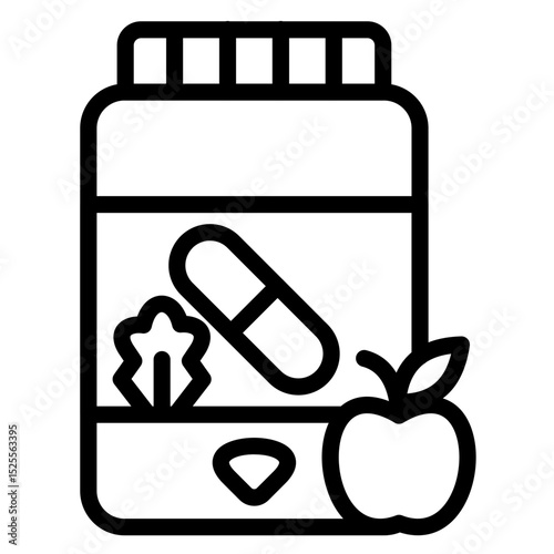 Nutritional Supplements Vector Style Icon
