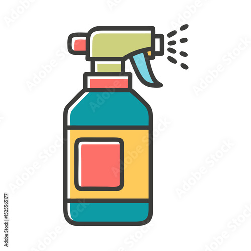 Colorful Spray Bottle Design Perfect for Cleaning Product Logos Branding and Icons a Scalable Graphic Resource