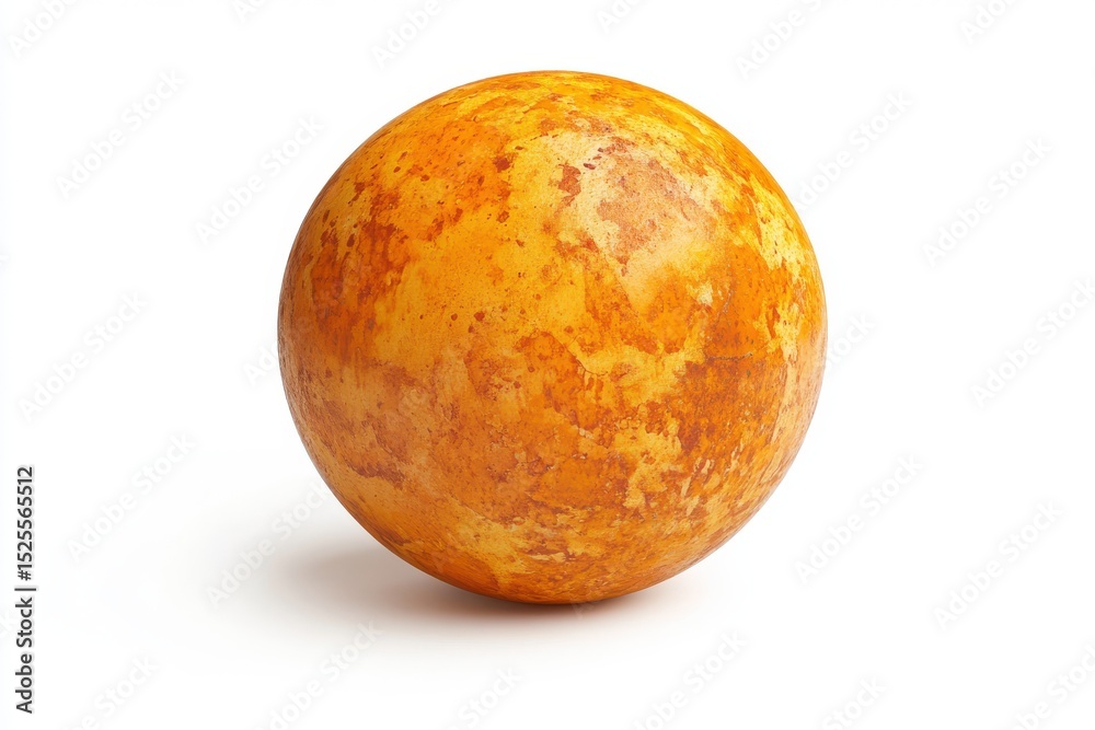 Fototapeta premium Orange textured sphere isolated on white background