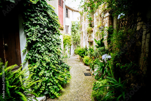 St. Paul De Vence, France - July 3, 2014: Streetscapes in the hillside village of St. Paul De Vence, France
