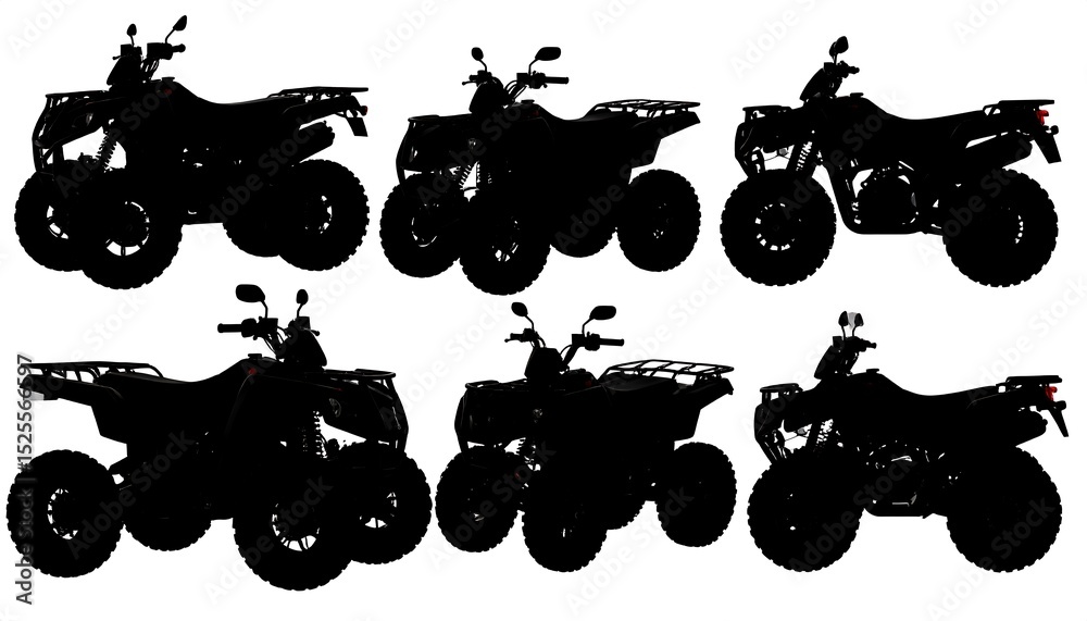 Naklejka premium Silhouettes of multiple ATVs