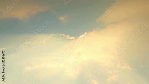 Bright Sunny Day, Hazy Sky, Sunlight Through Clouds