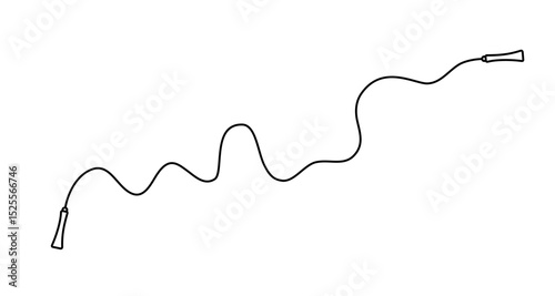 Skipping rope with curved handles and a flexible cord simple outline vector illustration, for fitness, exercise, sports-themed designs, icons, workout guides, and health-related creative projects