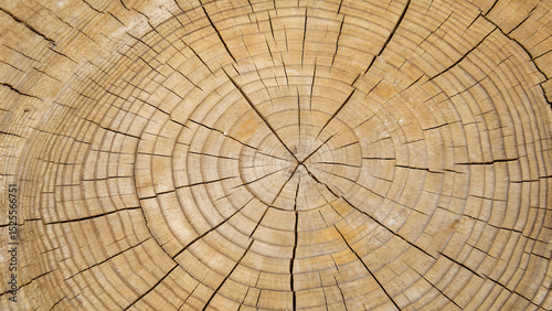 Cross section of a tree trunk showing its annual growth rings