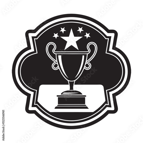 silhouette of VIP card trophy on the white background