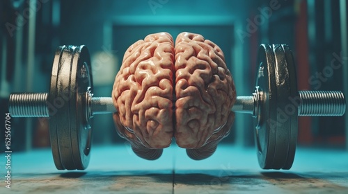 Brain on weight lifting equipment.