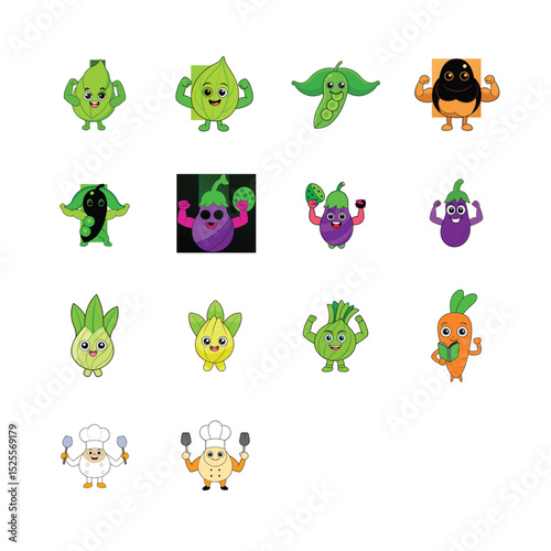 sat cartoon Fruits and Vegetable  