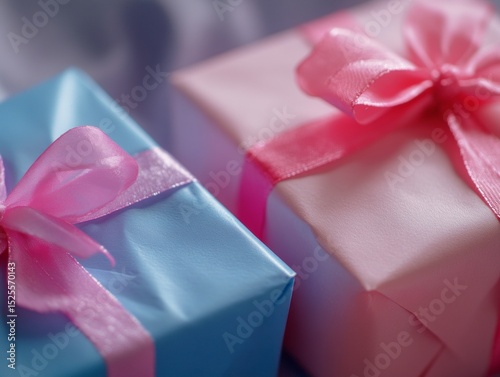 Bows on top of bright presents.