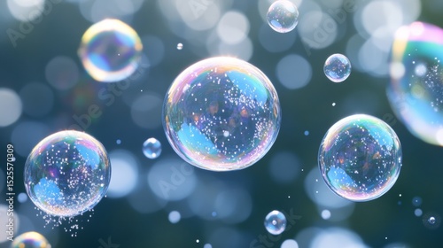 A series of colorful bubbles floating in the air. The bubbles are of different sizes and colors, creating a sense of movement and playfulness. The image evokes a feeling of joy and lightheartedness