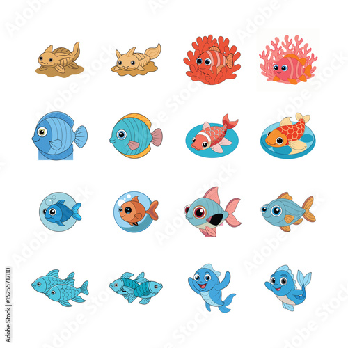 sat cartoon fish