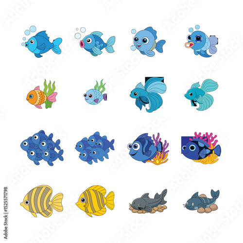 sat cartoon fish