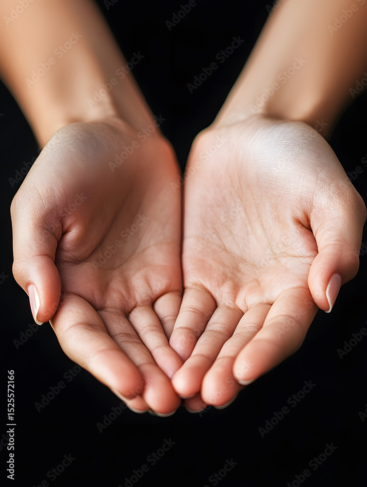 hands folded palms up. Gesture symbolizing gift, openness, friendship, together, care. hands folded palms up. Gesture symbolizing gift, openness, friendship, together, care.