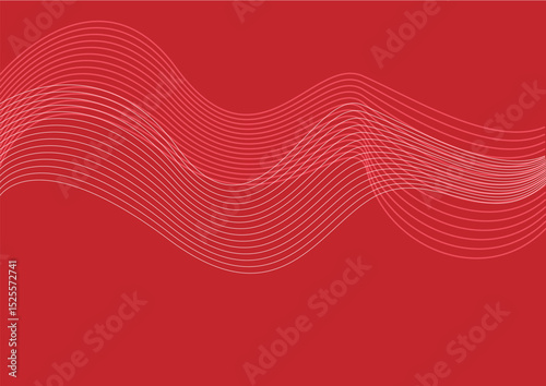 Abstract Red Wavy Lines Background - Modern Dynamic Design