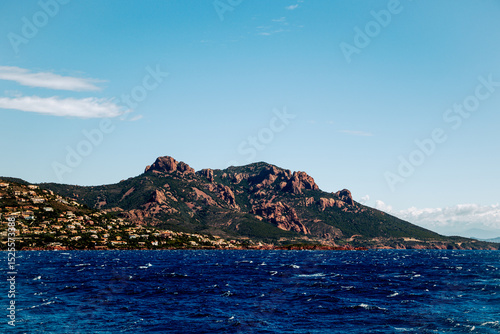 St. Tropez, France - July 7, 2014: Views from the water along the shores of St. Tropez, France
