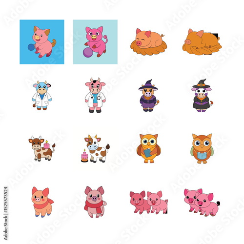 sat cartoon animal 
