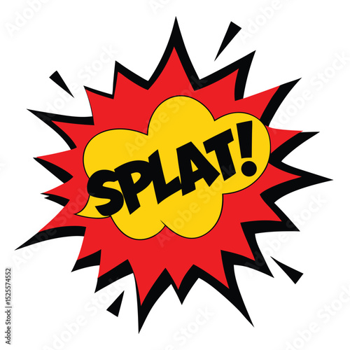 Comic Book Explosion with SPLAT! Text in Yellow and Red Burst