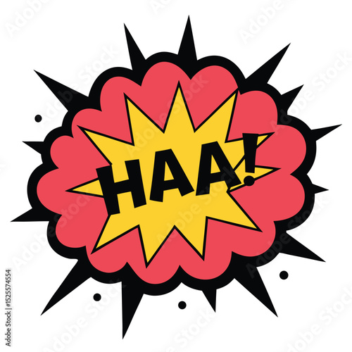 Comic Book Explosion with HAA! in Bold, Black Text Over Yellow Star