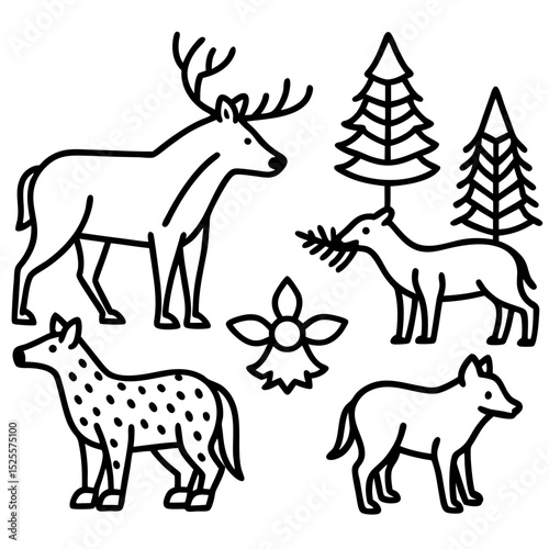Nordic Forest Animals Vector Pack