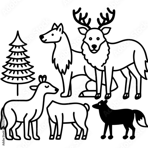 Nordic Forest Animals Vector Pack