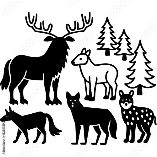 Nordic Forest Animals Vector Pack