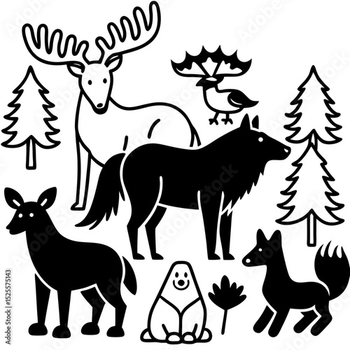 Nordic Forest Animals Vector Pack