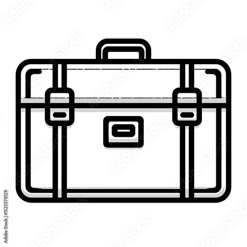 Suitcase Outline Icon. Minimalist black and white illustration of luggage for travel.