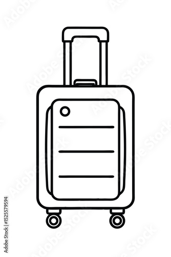 rolling suitcase travel luggage baggage icon