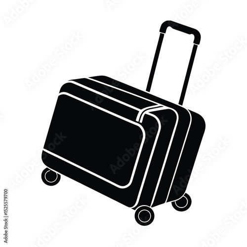 rolling suitcase travel luggage baggage icon