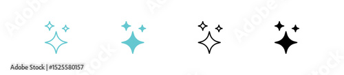 Set of star sparkle icons magic, generation sign. featuring shiny, glowing elements, symbolizing shine and celebration. Ideal for festive, holiday, or decorative designs