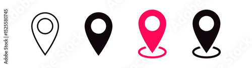 Location icon symbol , Map pin place marker. location pointer icon symbol in flat style. Red Location pin icon, Navigation sign