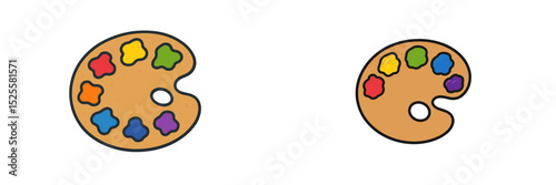Colorful cookie palette design for artistic inspiration featuring vibrant candy shapes on a light background