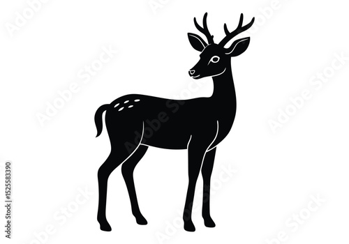 deer silhouette set on white background