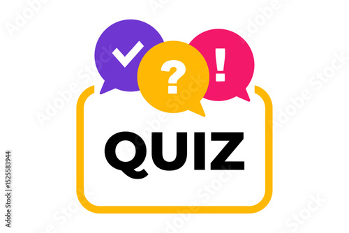 Colorful Quiz Icon with Speech Bubbles – Question and Answer Concept Design