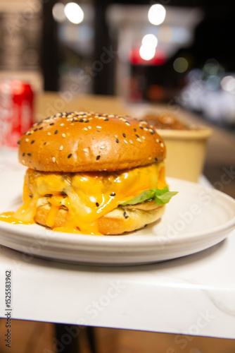 Korean deep dried chicken with sweet buns and spicy sauce.