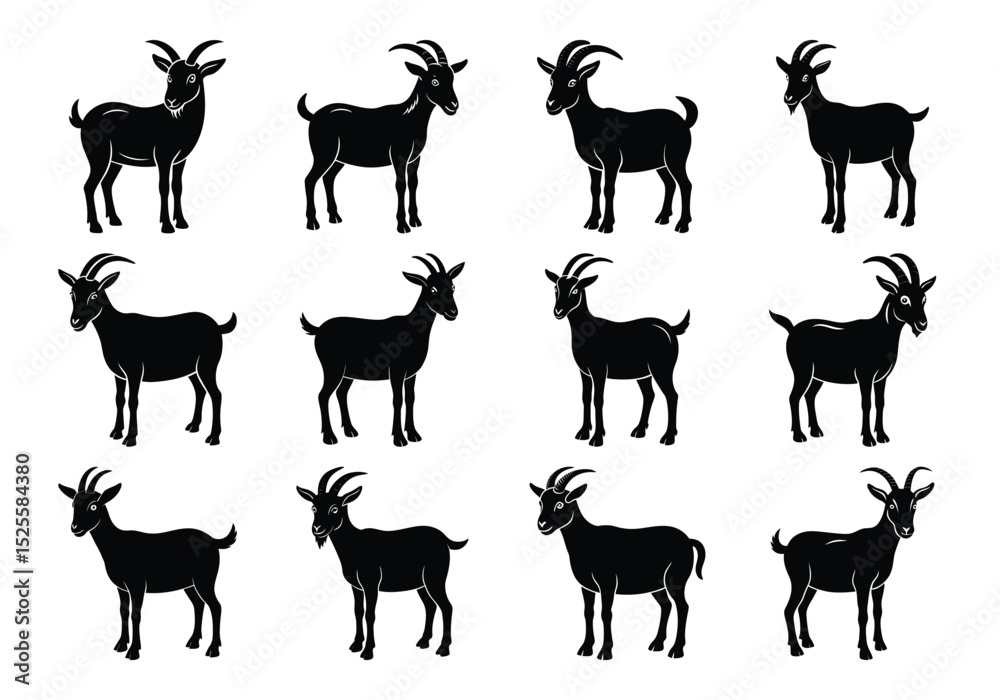Fototapeta premium goat silhouettes