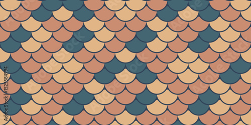 Abstract seamless pattern featuring a captivating scales design in earthy tones.  Ideal for textile prints, website backgrounds, or decorative elements.
