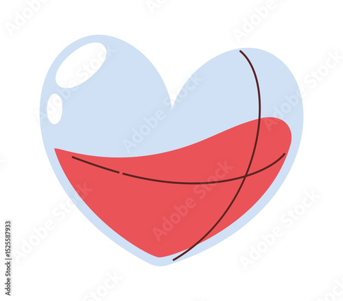 Bubble heart with blood inside