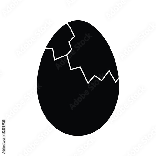 cracked egg broken shell vector food illustration