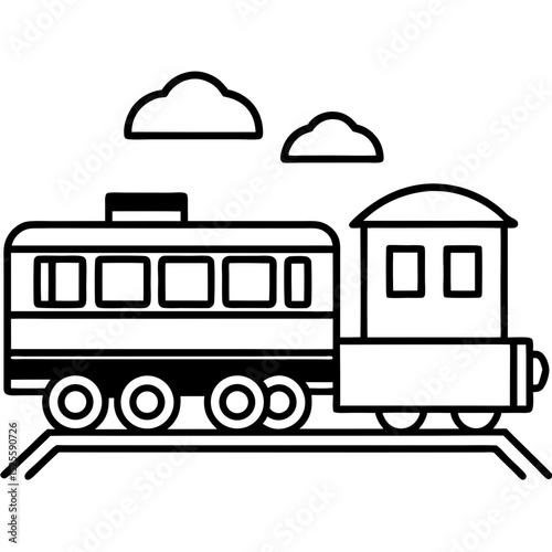 train on a white background