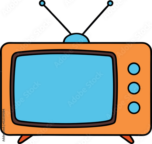Retro TV Icon – Vintage Television Vector Illustration

