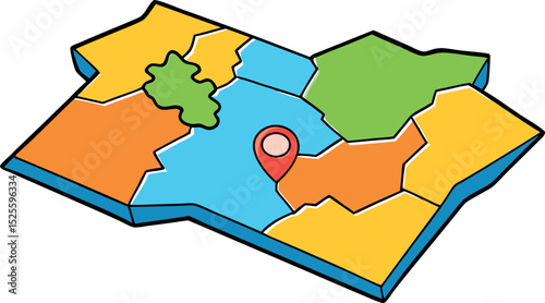 Map with Location Pin Icon

